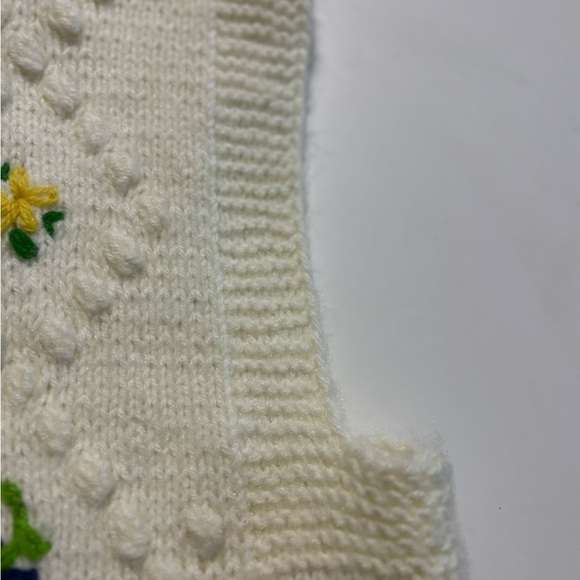 Embroidered Knit Vest with Floral Accents - Picture 5 of 5